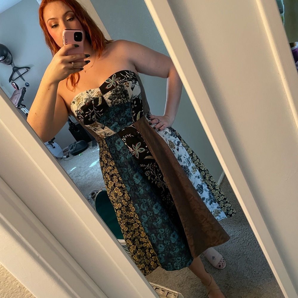 Anthropologie mixed print dress